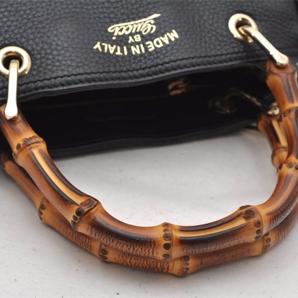 Gucci Bamboo Shopper Leather Tote with crossbody - Picture 4 of 16